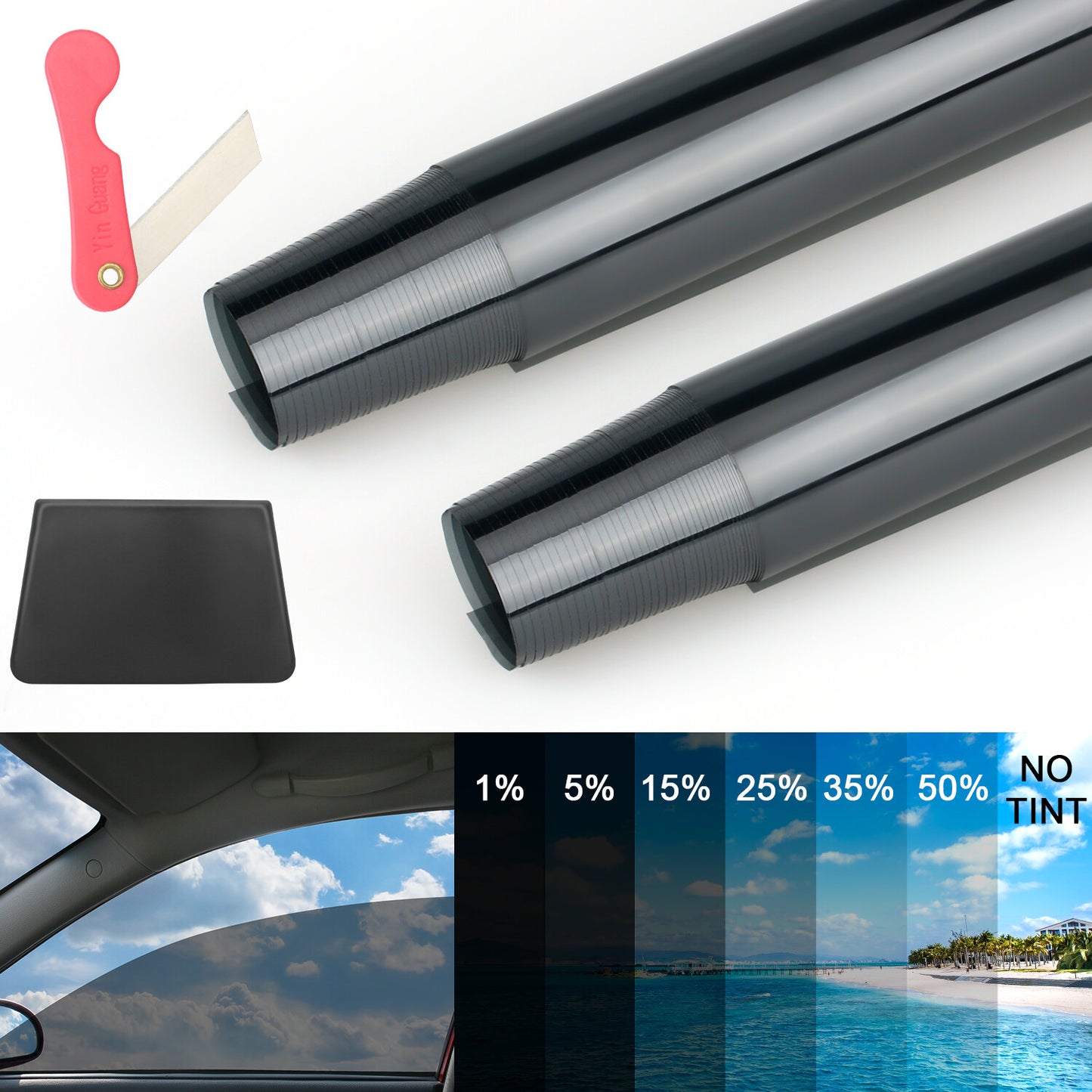 20" X 10FT/20FT Car Window Tint Film Roll - 5-50% VLT for Car, Home & Office USA