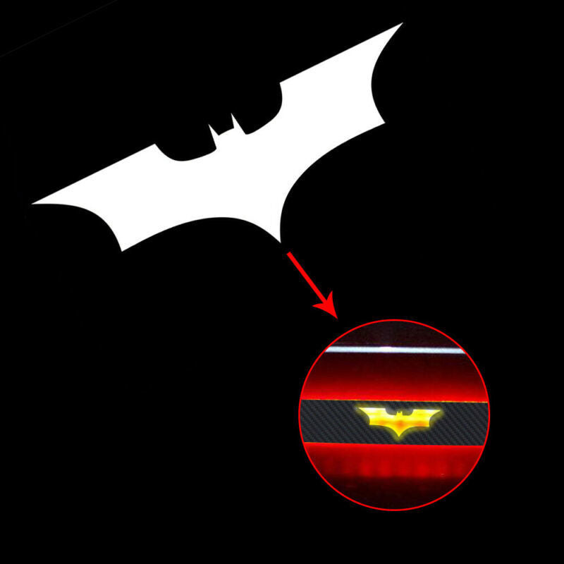 3Pcs/Set Batman 3D Car Sticker Brake Tail Light Decal Carbon Fiber Accessories