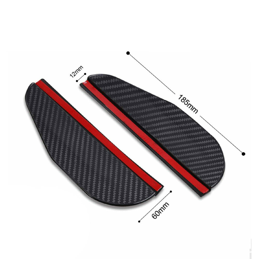 2Pcs Carbon Fiber Rear View Mirror Rain Eyebrow Visor Guard Exterior Accessories