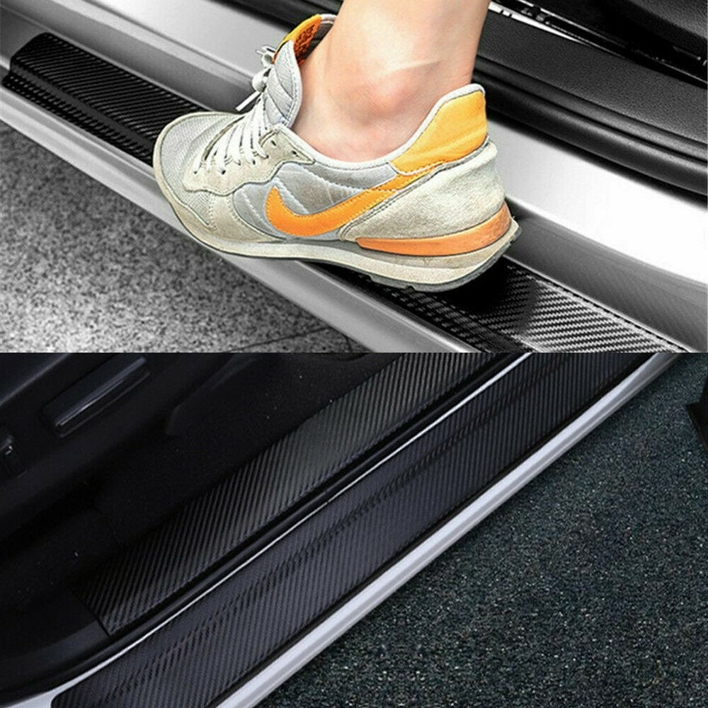 4&Accessories Carbon Fiber Car Scuff Plate Door Sill 4D Sticker Protector 2021