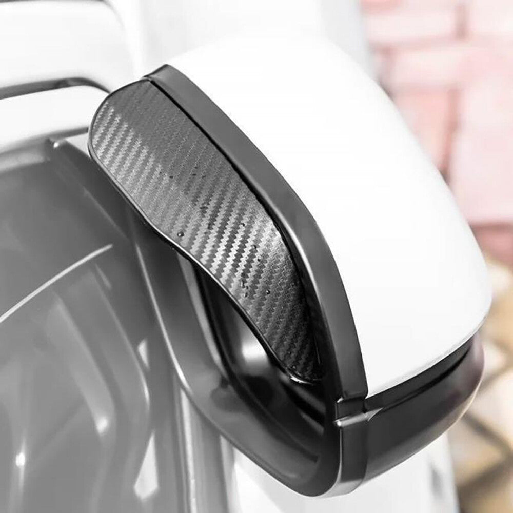 2Pcs Carbon Fiber Rear View Mirror Rain Eyebrow Visor Guard Exterior Accessories