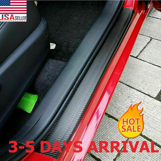 4&Accessories Carbon Fiber Car Scuff Plate Door Sill 4D Sticker Protector 2021