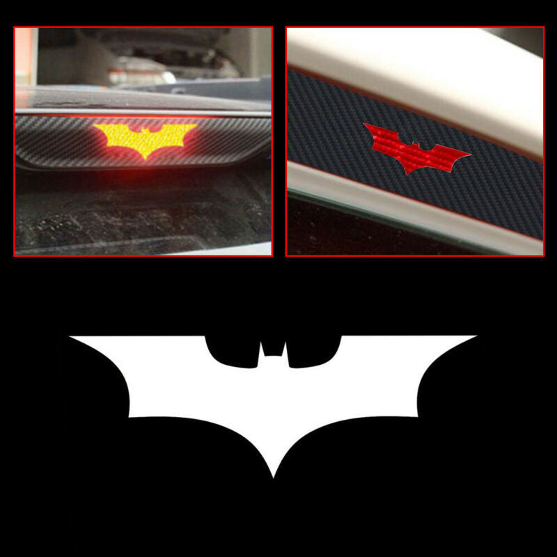 3Pcs/Set Batman 3D Car Sticker Brake Tail Light Decal Carbon Fiber Accessories
