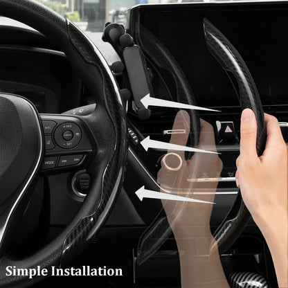 15'' Car Steering Wheel Booster Carbon Fiber Black Non-Slip Cover Accessories
