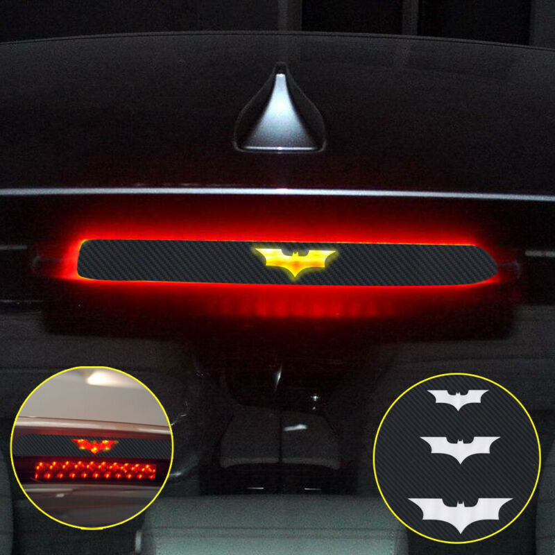 3Pcs/Set Batman 3D Car Sticker Brake Tail Light Decal Carbon Fiber Accessories