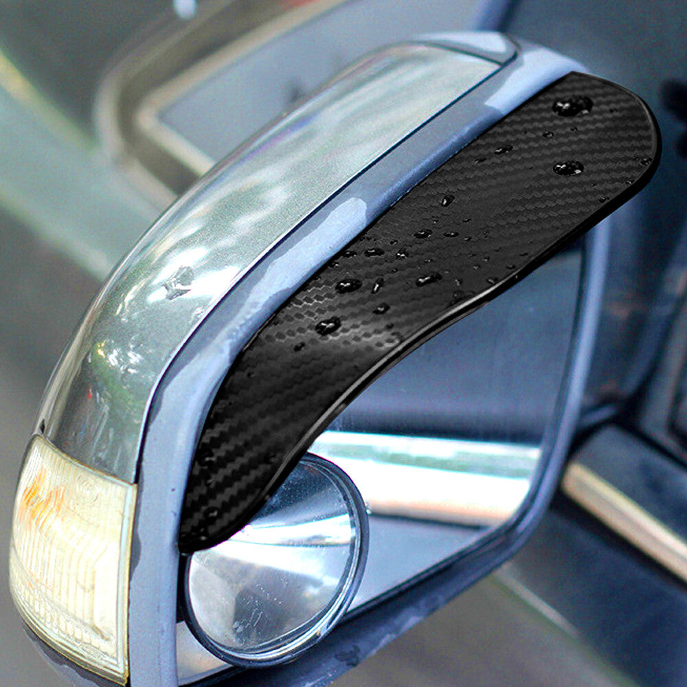 2Pcs Carbon Fiber Rear View Mirror Rain Eyebrow Visor Guard Exterior Accessories