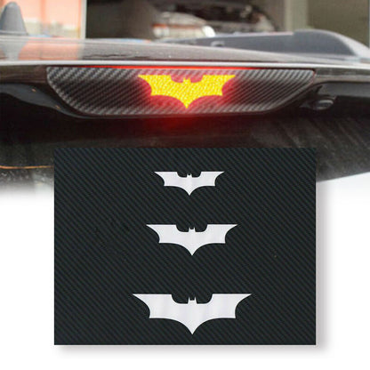 3Pcs/Set Batman 3D Car Sticker Brake Tail Light Decal Carbon Fiber Accessories