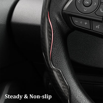 15'' Car Steering Wheel Booster Carbon Fiber Black Non-Slip Cover Accessories