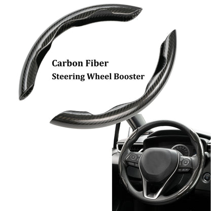 15'' Car Steering Wheel Booster Carbon Fiber Black Non-Slip Cover Accessories