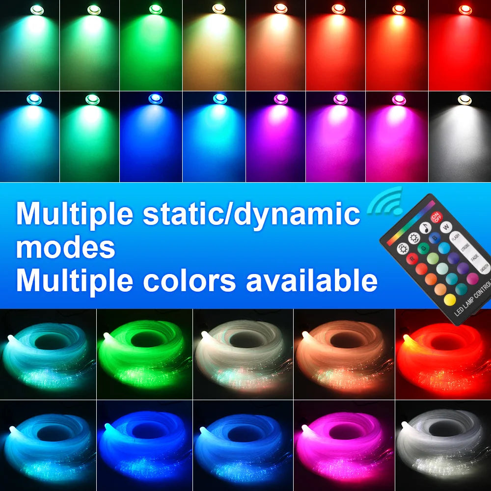 Newest 16W Twinkle RGBW Starry Sky Light Car Ceiling Star LED Ambient Lighting Roof Fiber Optic Atmosphere Kit App Music Control