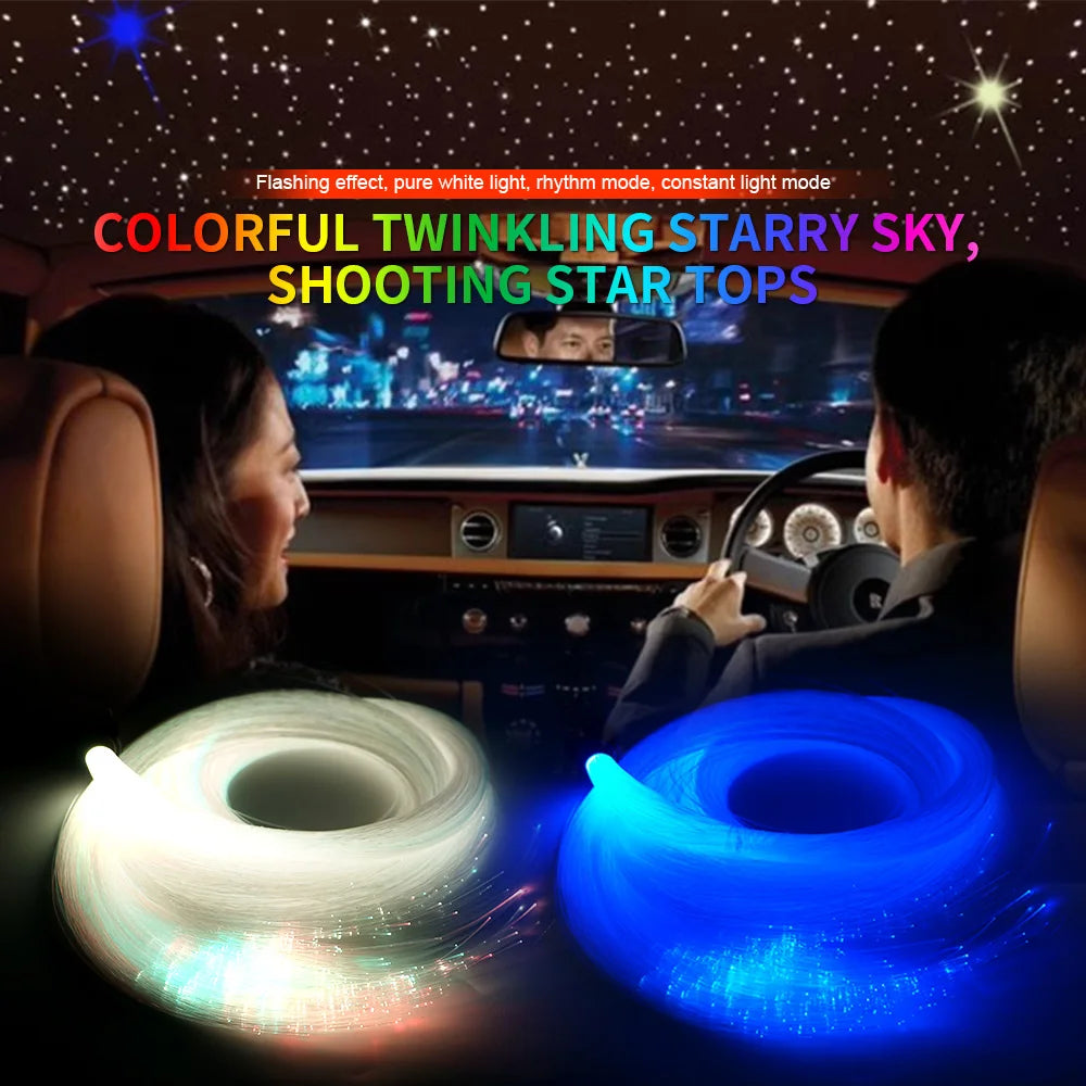 Newest 16W Twinkle RGBW Starry Sky Light Car Ceiling Star LED Ambient Lighting Roof Fiber Optic Atmosphere Kit App Music Control