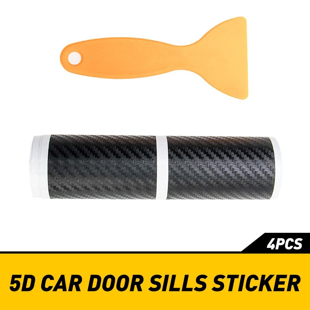4&Accessories Carbon Fiber Car Scuff Plate Door Sill 4D Sticker Protector 2021