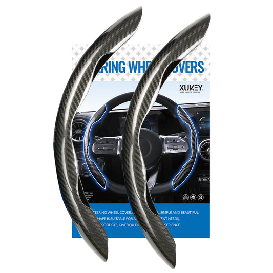 15'' Car Steering Wheel Booster Carbon Fiber Black Non-Slip Cover Accessories