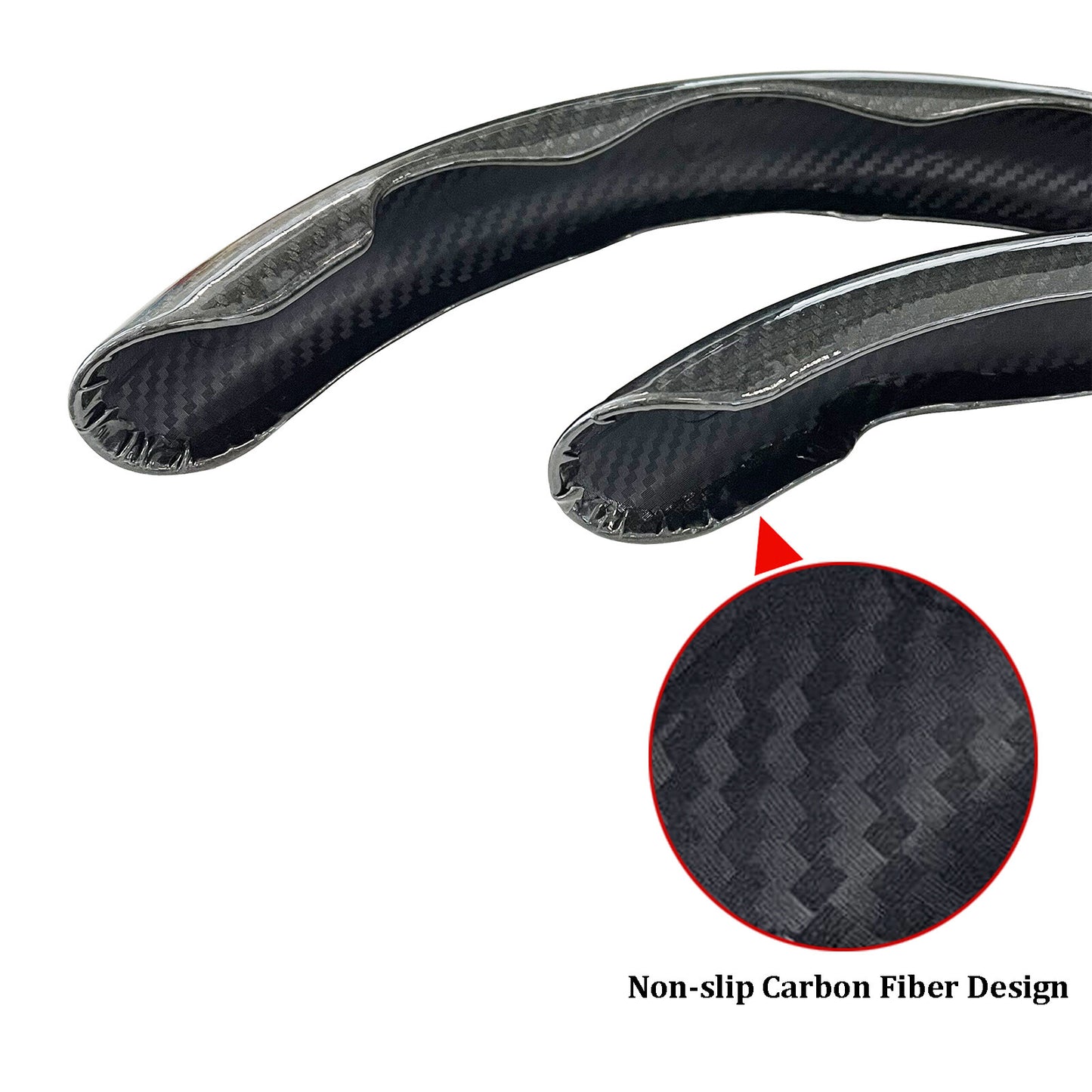 15'' Car Steering Wheel Booster Carbon Fiber Black Non-Slip Cover Accessories