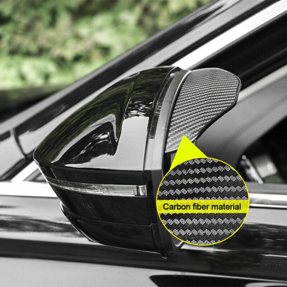 2Pcs Carbon Fiber Rear View Mirror Rain Eyebrow Visor Guard Exterior Accessories
