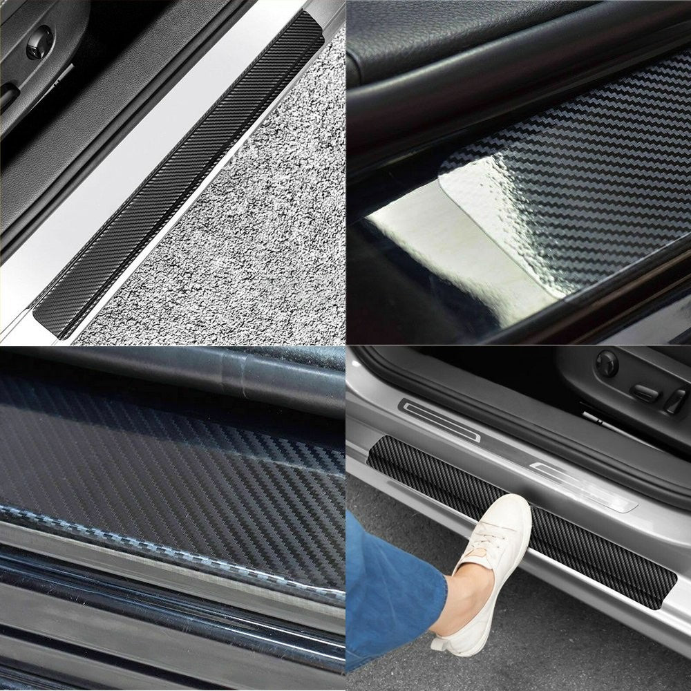 4&Accessories Carbon Fiber Car Scuff Plate Door Sill 4D Sticker Protector 2021
