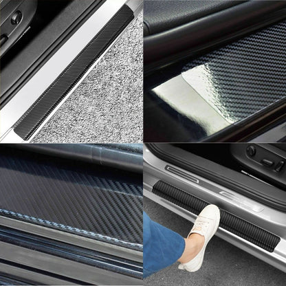 4&Accessories Carbon Fiber Car Scuff Plate Door Sill 4D Sticker Protector 2021