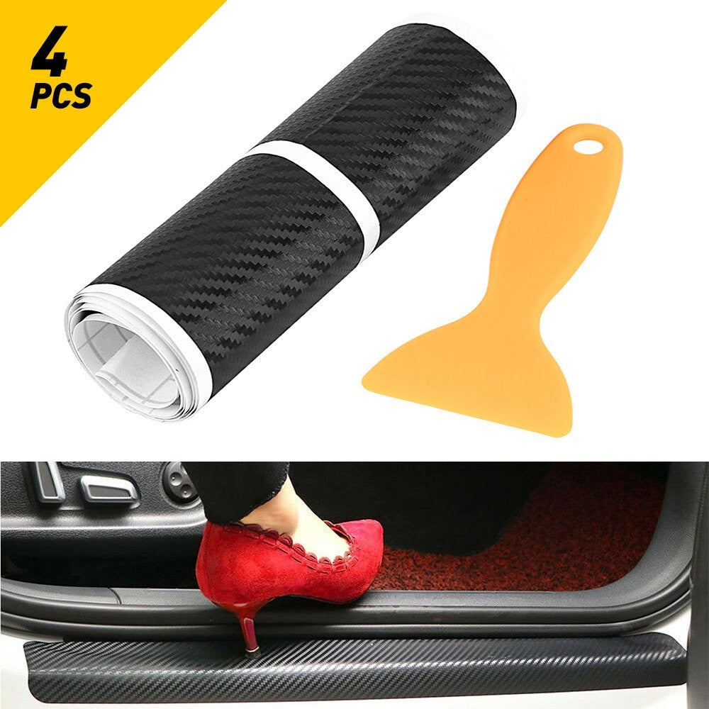 4&Accessories Carbon Fiber Car Scuff Plate Door Sill 4D Sticker Protector 2021