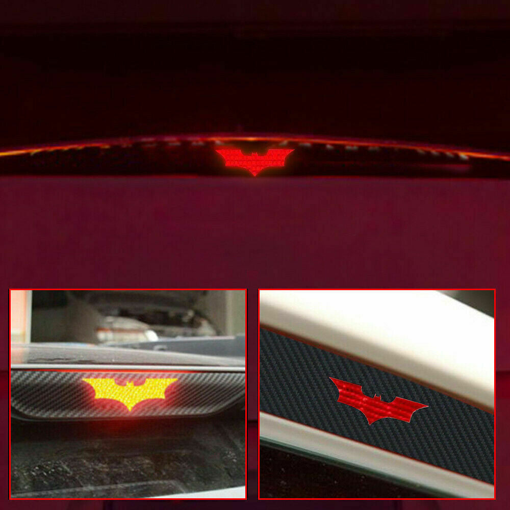 3Pcs/Set Batman 3D Car Sticker Brake Tail Light Decal Carbon Fiber Accessories