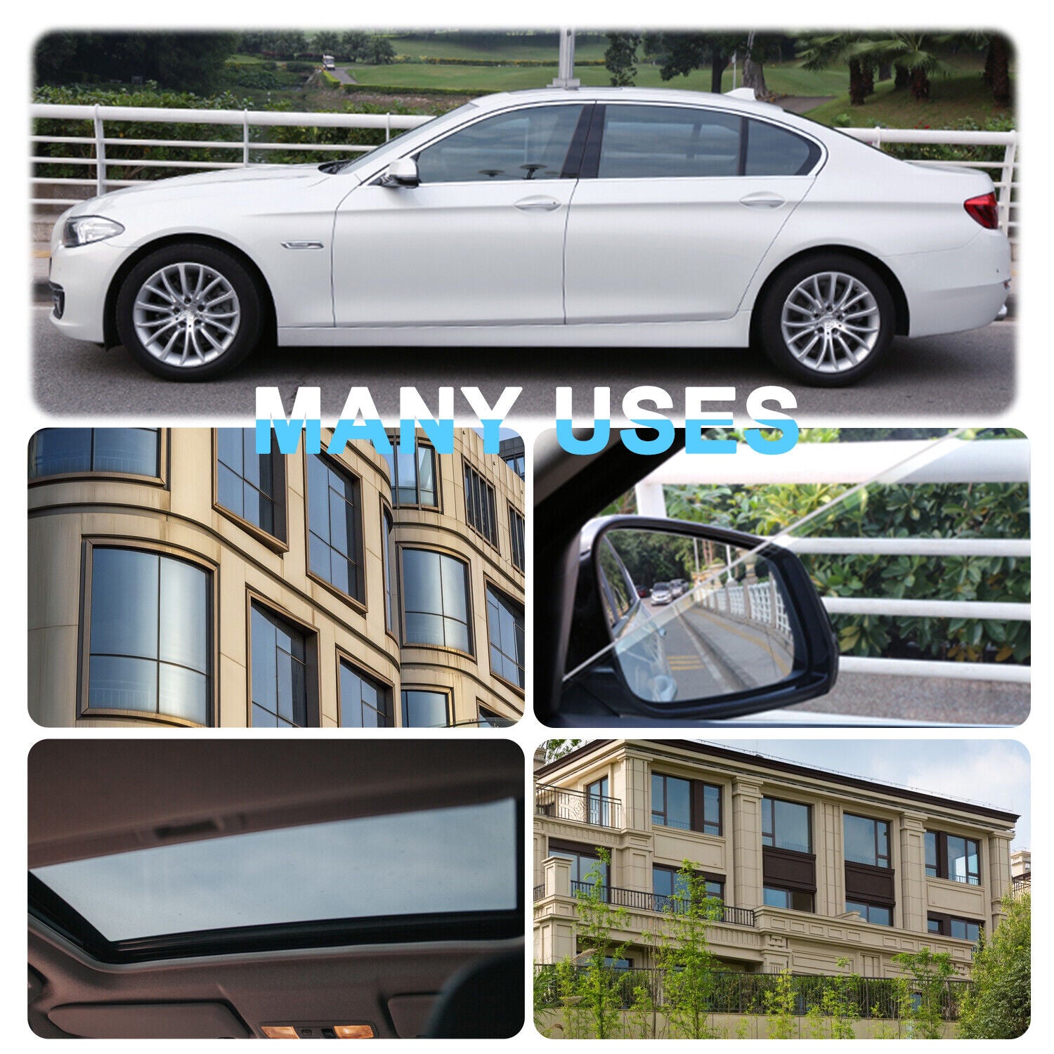 20" X 10FT/20FT Car Window Tint Film Roll - 5-50% VLT for Car, Home & Office USA